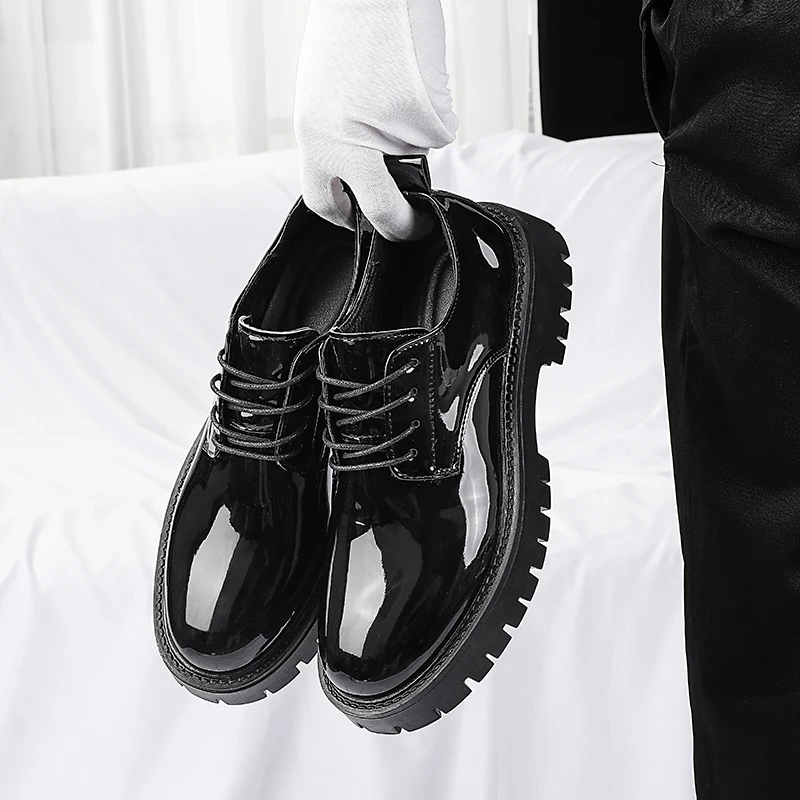 

Мужские туфли дерби из искусственной кожи на толстой подошве, удобные классические повседневные мужские туфли для бизнеса, размеры 38-46