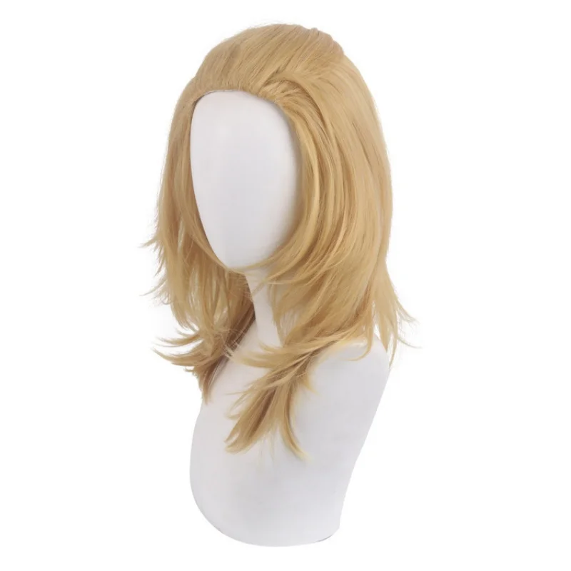 Parrucca cosplay per capelli corti dorati da ragazzo anime da 1 pezzo