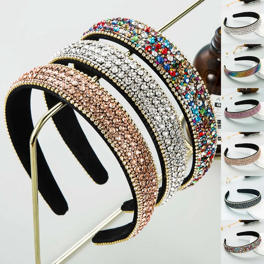 

Luxury Crystal Wide Headbands For Women Girls Head Bands Fashion Hairbands Female Wash Face Hair bands Hoop Hair Accessories