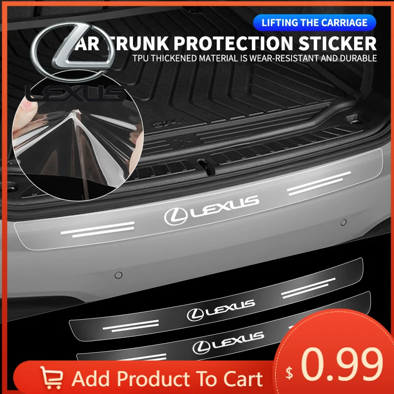 

Interior Stickers Transparent Car Rear Trunk Bumper Guard Stickers For Lexus F-SPORT ES RX NX LS UX LM LX GX LC RZ IS CT GS RC H