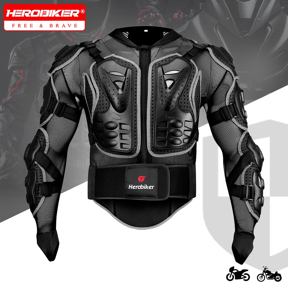 

HEROBIKER Motorcycle Armor Breathable Off-road Armor Anti-fall Protection Motor Jacket For Men Anti Drop Cushion S-5XL