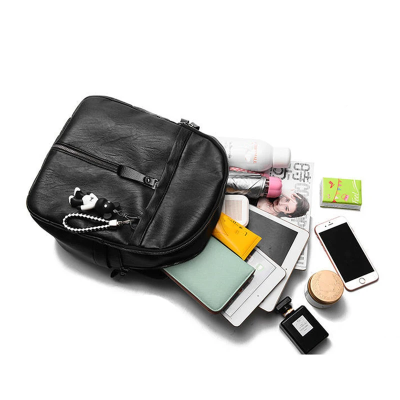 Pu Leder Frauen Damen Rucksack Mode Lässig Große-Kapazität Reisetasche Student Rucksack Koreanische Rucksack Für Frauen