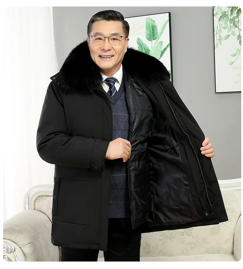 Windbreaker Men's Down Coats And Parkas Winter Jacket Man White Goose Down Jacket Puffer Jackets Padding Detachable Inner HXY196