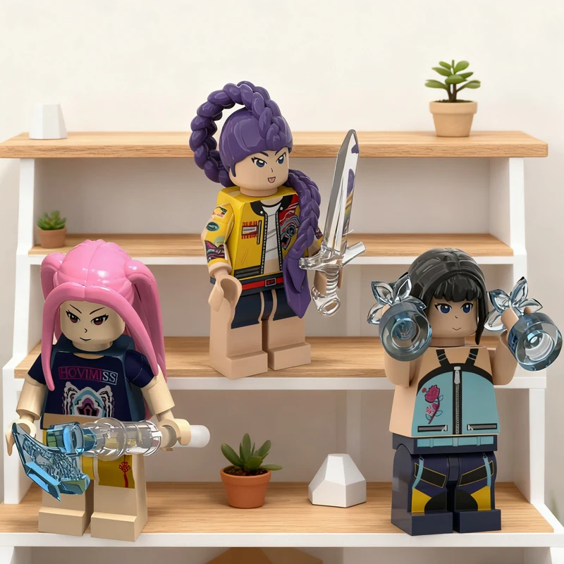 

2025 Kpop охотники на демонов, мини-фигурка, строительные блоки, игрушка, периферийные устройства, украшение для стола, коллекция фигурок, модель игрушки для детей