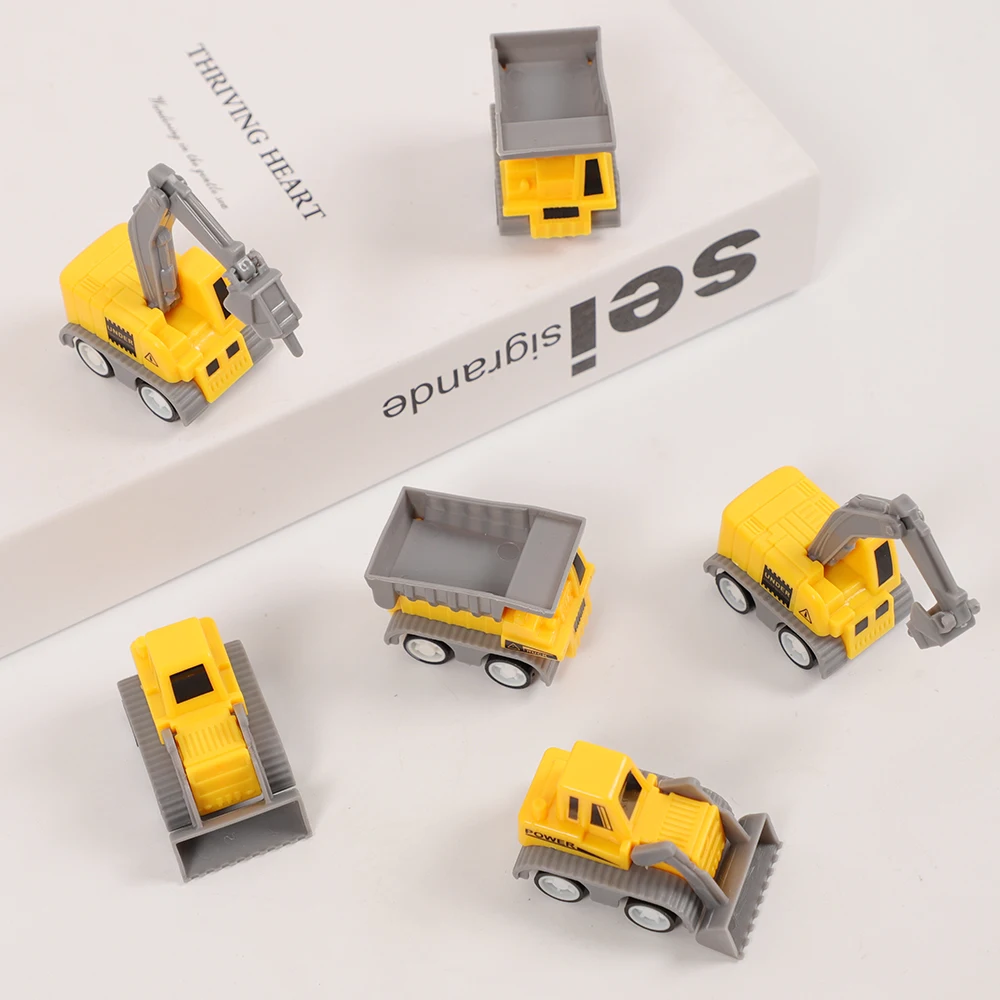 6Pcs Construction Engineering Vehicle Excavator Back of The Car Toys for Kids Birthday Party Favors Pinata Filler Treat Bag