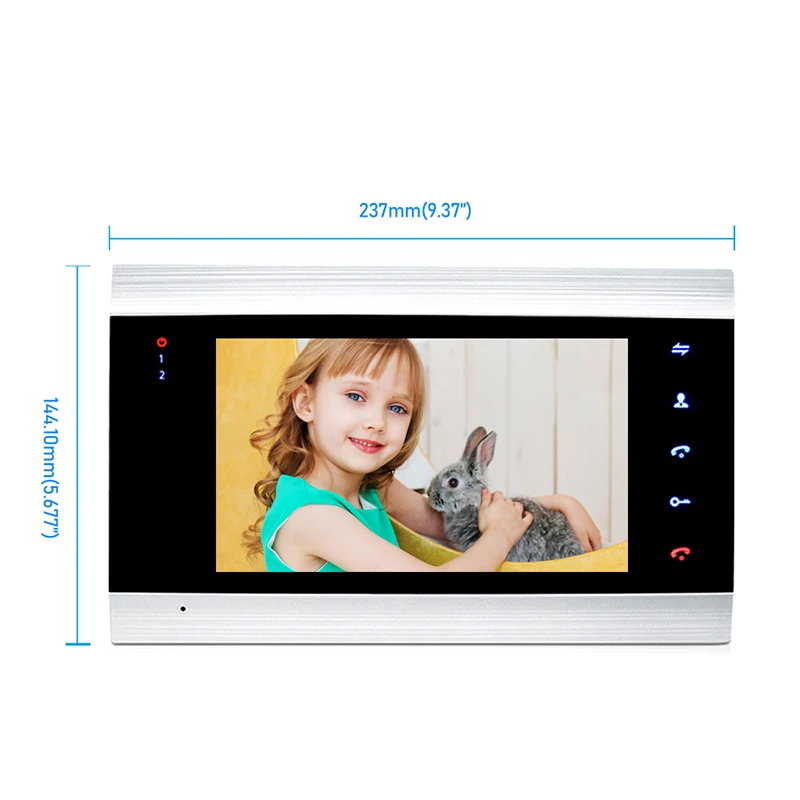 Home Video Intercom Video Doorbell for Apartment 7 Inch Monitor 1200TVL Doorbell Camera with Motion Detection, Auto Recording