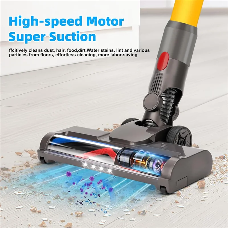 Top Deals Brush For Dyson V15 V11 V10 V8 V7, Vacuum Cleaner Brushes With 4 LED Lights, Electric Turbo Brush Carpet And Hard Floo