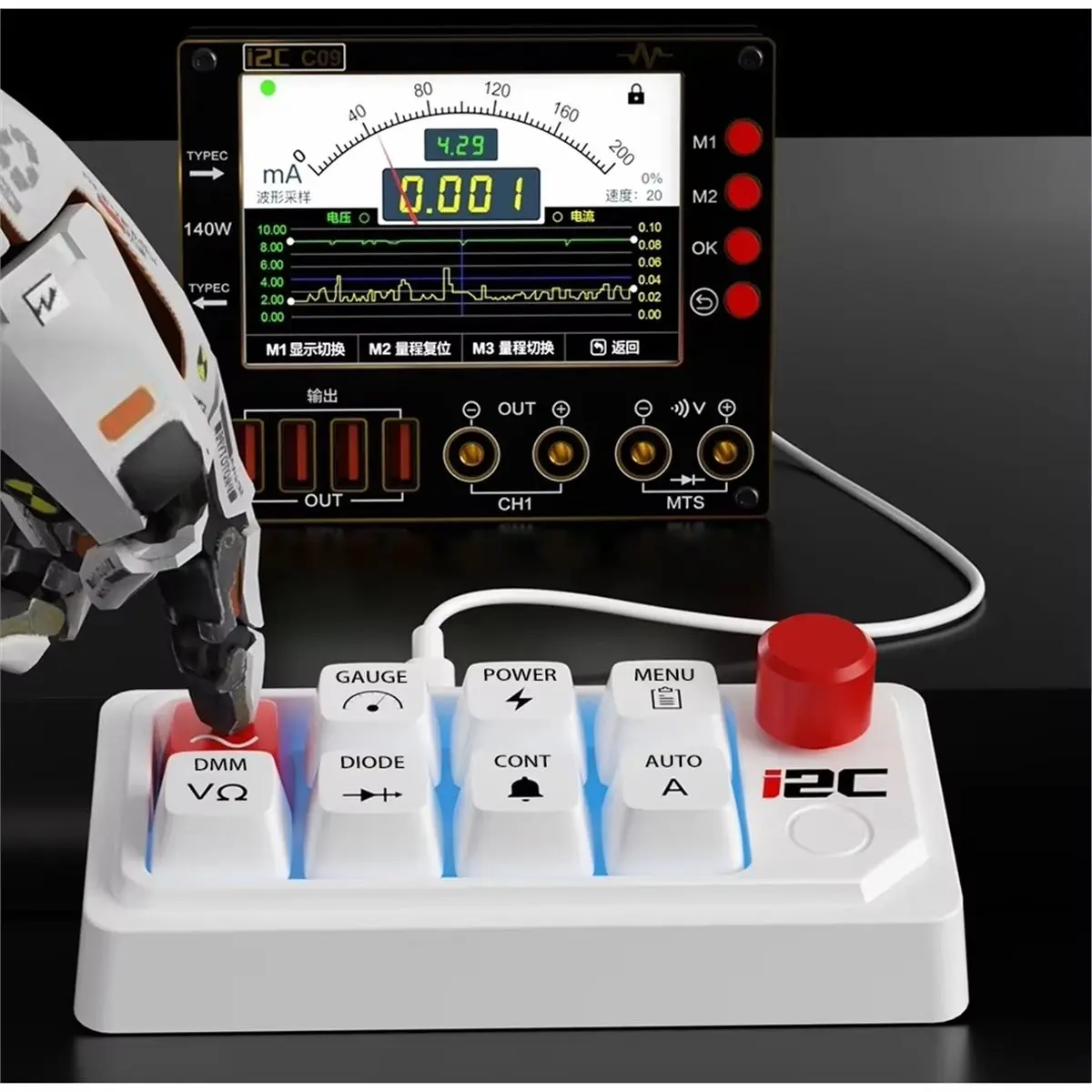 HOT  K01 Keyboard for C09 & C10 Waveform Multimeters One-Key Function Switching Improve Diagnostic and Operational Efficiency 【S
