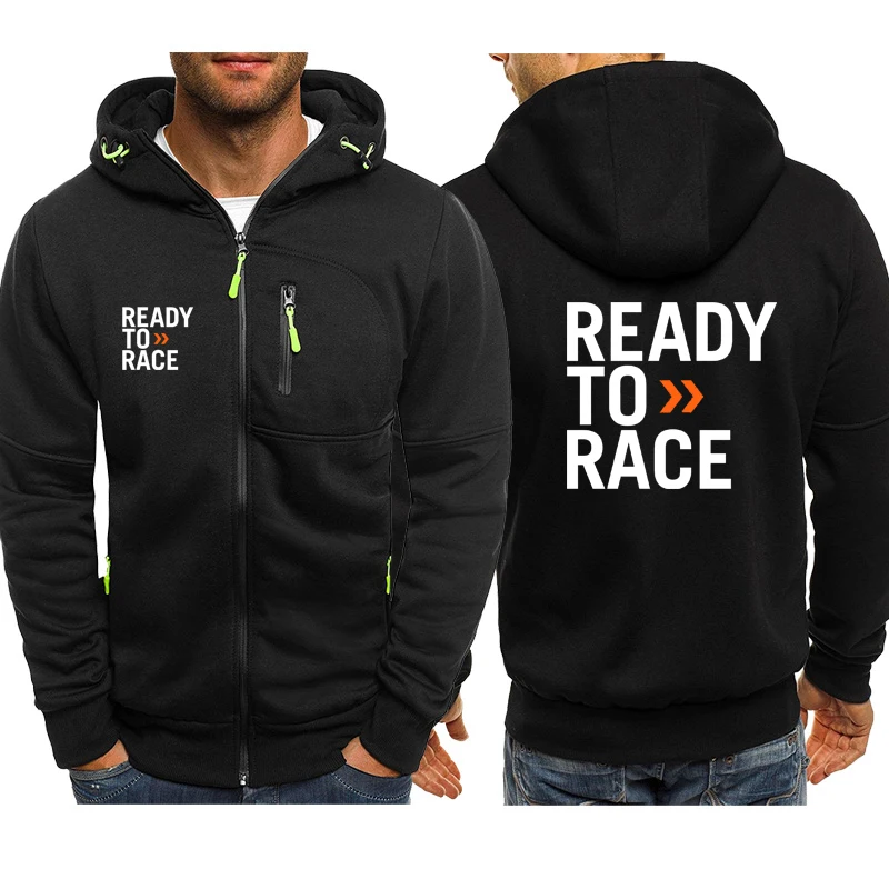 

Hoodies Men Jacket Ready To Race Print Casual HipHop Harajuku Hooded Sweatshirts Mens Zipper Jacket Man Hoody Clothing