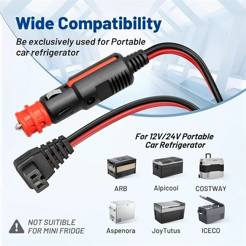 12/24V Car Refrigerator Power Cord Fridge Freezer Power Cord For ARB Car Cigarette Lighter Adapter Fridge Heater Extension Cable