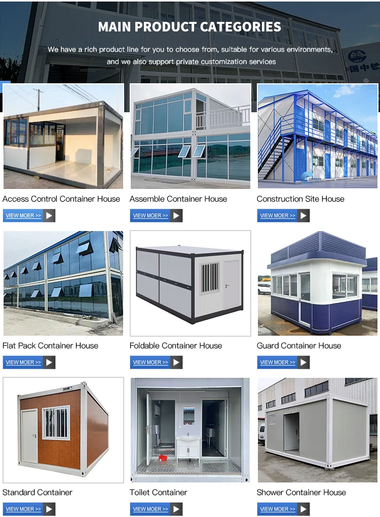 Customized Modern 10-feet and 20-foot Prefabricated Steel Container Houses for Hotels Easy and Fast Installation