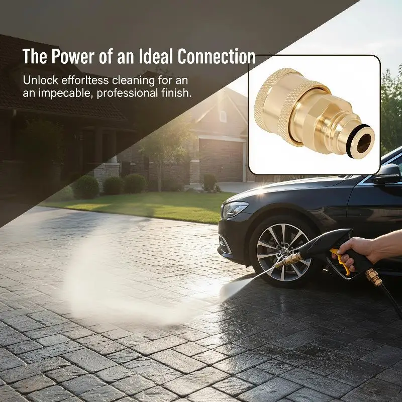 Pressure Washer Quick Connector 1/4 Inch Rust Resistant Coupler Fitting for Outdoor Car Detailing Patio Maintenance