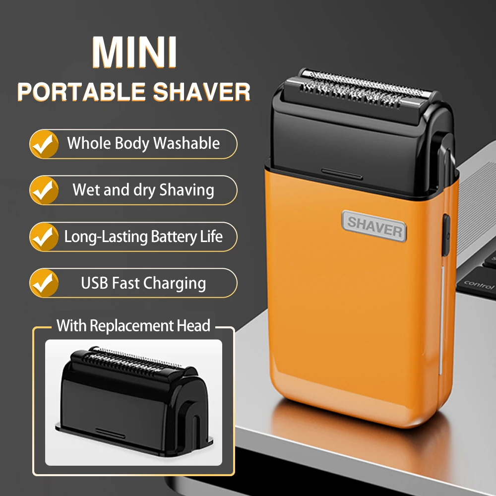 Electric Portable Mini Shaver Pocket Shaving Machine for Men Razor Magnetic Head With the Replacement Head Powerful Waterproof