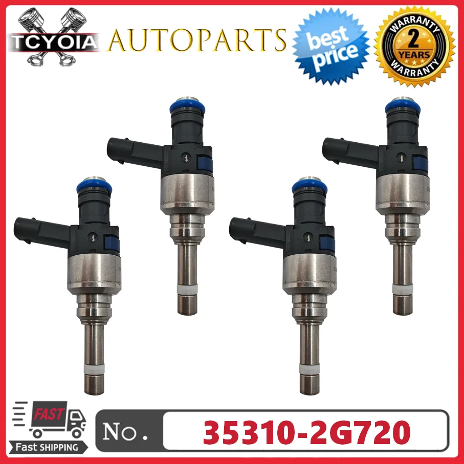 New 4pcs 35310-2G720 Fuel Injector For HYUNDAI&KIA SANTA FE SONATA OPTIMA SPORTAGE 2.0L L4 Turbocharged 2.4L L4