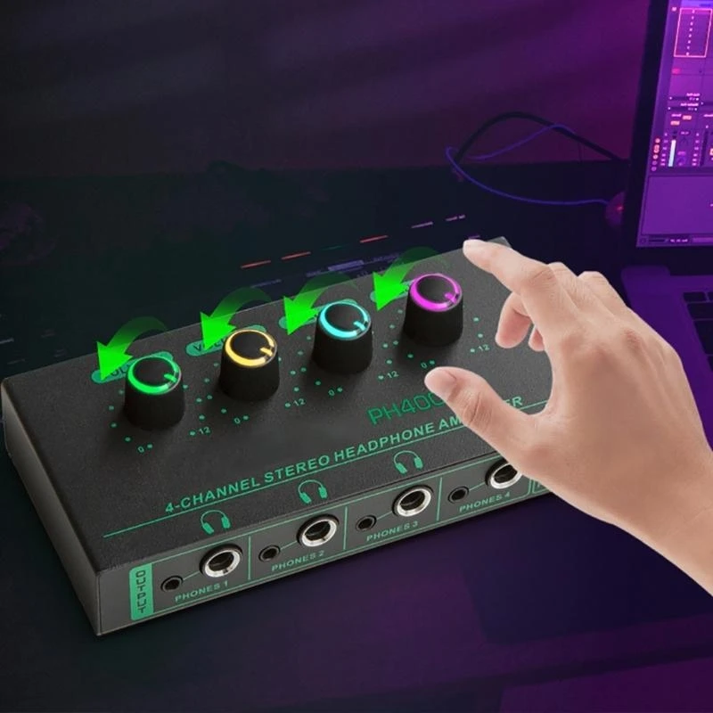 12PC 4CHANNENS 실시간 성능, 녹음 스튜디오를위한 스테레오 헤드폰 앰프