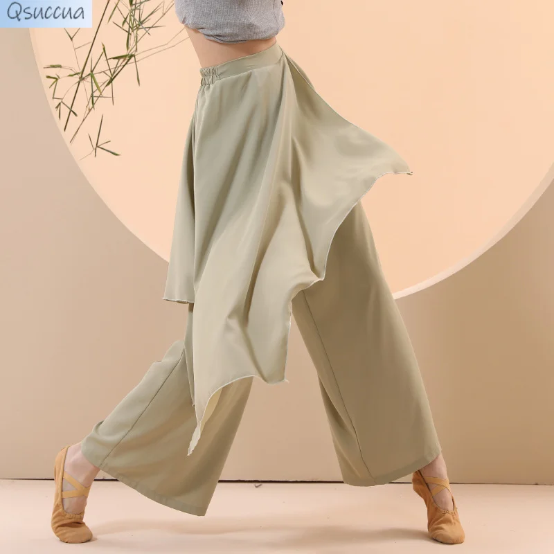 Ropa de práctica de baile moderno, pantalones de actuación, Ropa de baile suelta, pantalones de pierna ancha, elegantes, baile clásico