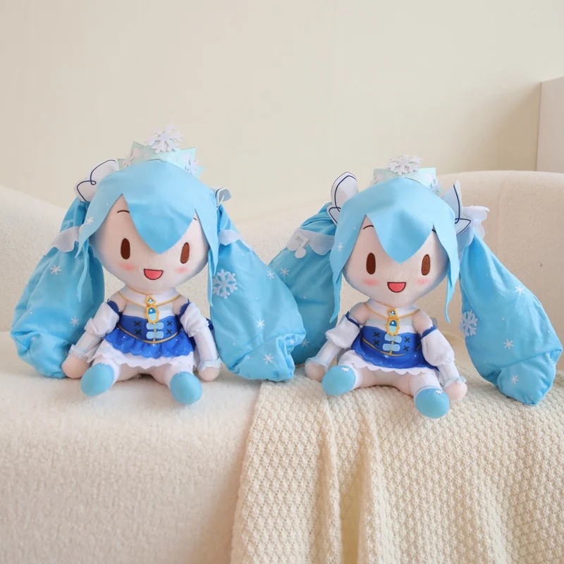 35cm Cute Preciality Hatsune Miku Snowflake Crown Plush Toy Limit Plushies Japanese Style Cute Girl Collect Doll Home Decor Gift