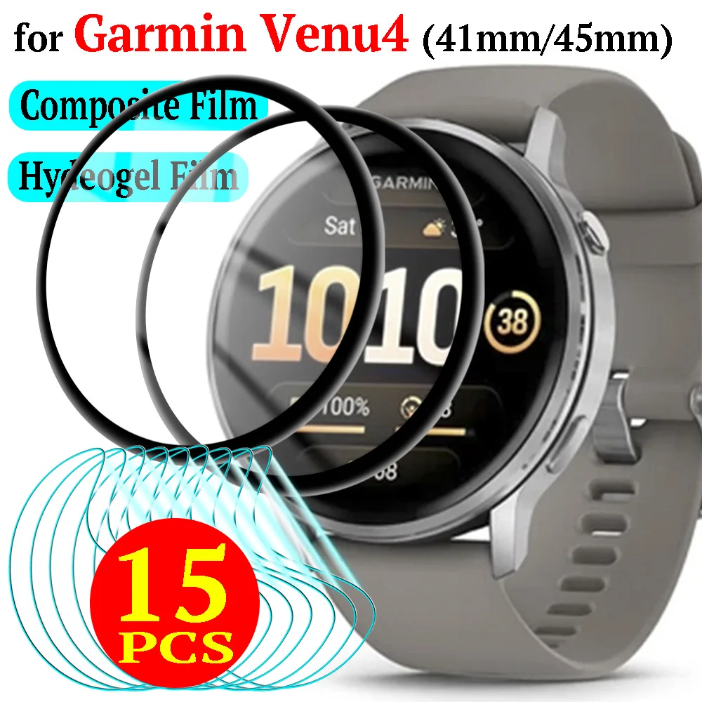 1-15Pcs Hydrogel Films for Garmin Venu4 41mm 45mm HD Clear Anti-scratch Composite Film Soft Screen Protectors for Garmin Venu4
