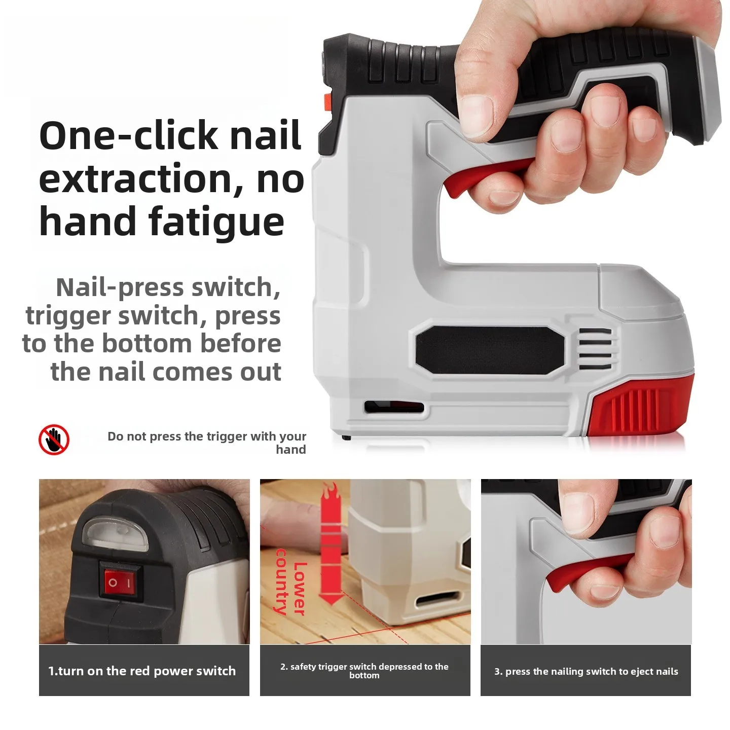 

Электрический пистолет для гвоздей, перезаряжаемый беспроводной домашний деревообрабатывающий специальный воздушный пистолет для гвоздей