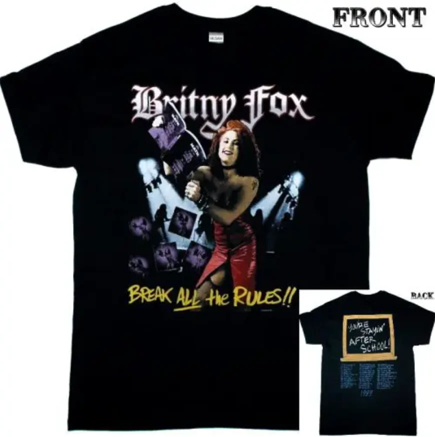 Rare Britny Fox Break All The Rules 80s Black Unisex S-234XL Shirt C114