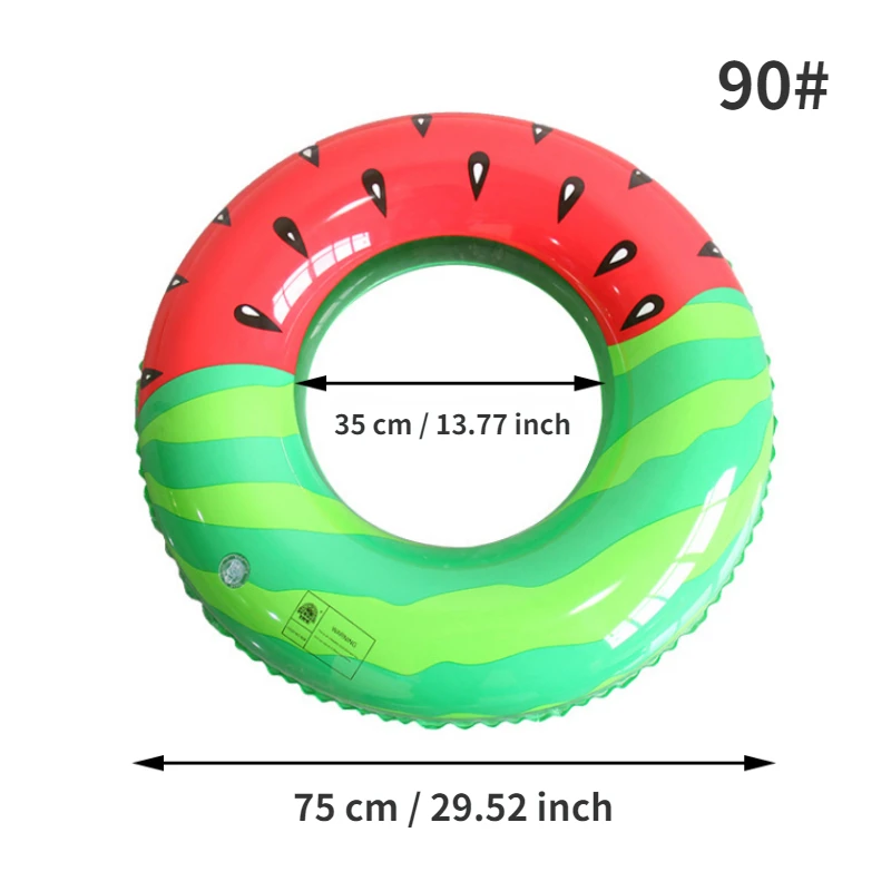 Watermelon Pattern Swimming Ring For Kids Adult Inflatable Mattress Pool Party Swimming Laps Summer Beach Float Water Sports