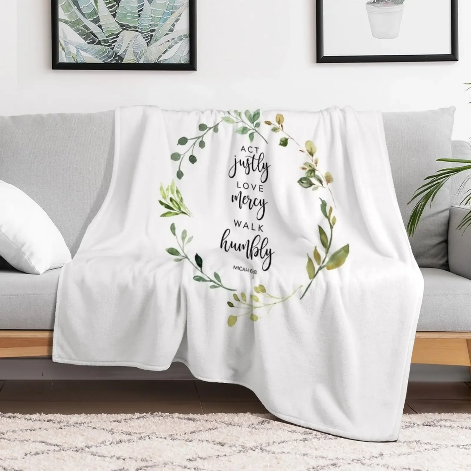 Act Justly Love Mercy Walk Humbly Throw Blanket Vintage متعددة الأغراض Quilt Luxury St Blankets