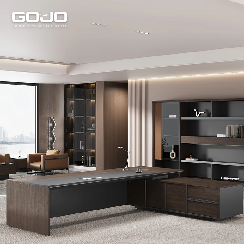 Contemporary Home Office Chair Desk Combination For Boss Manager Chairman President CEO Ergonomic Solid Wood Modern Design