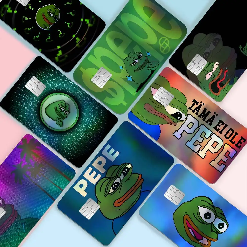 P-Pepe The FrogS Trendy Laser Glitter Bank Card Stickers All Match Multi Purpose Use