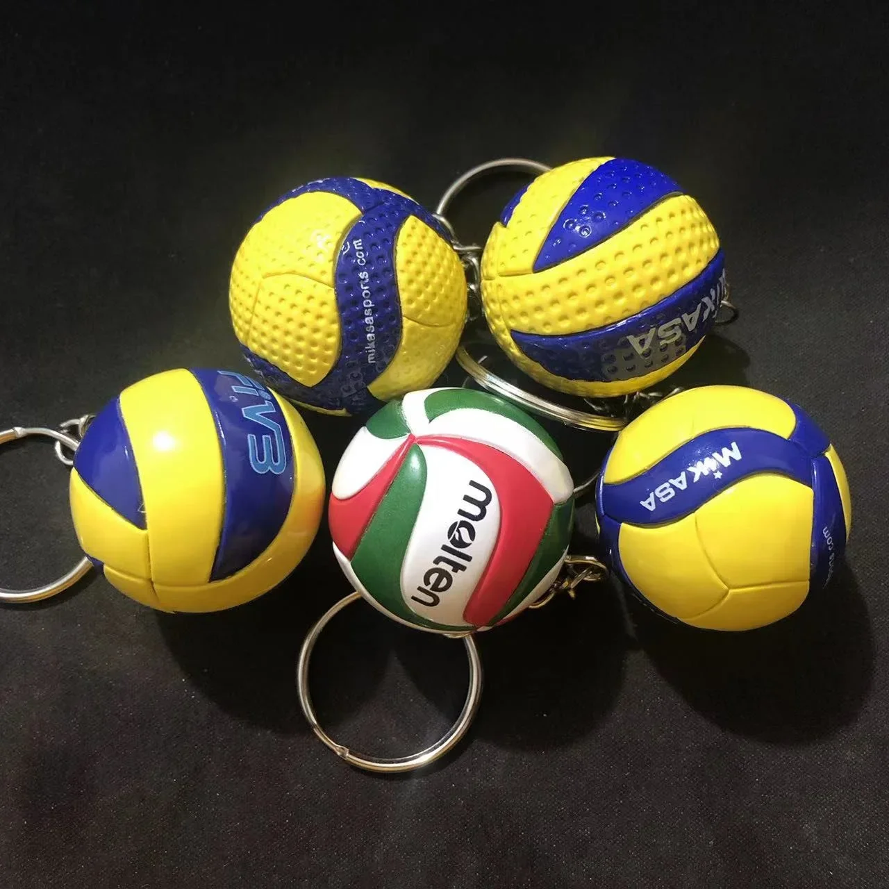 Volleyball Keychain 3.8CM hardware PVC pendant competition prize business gifts personalized volleyball pendant