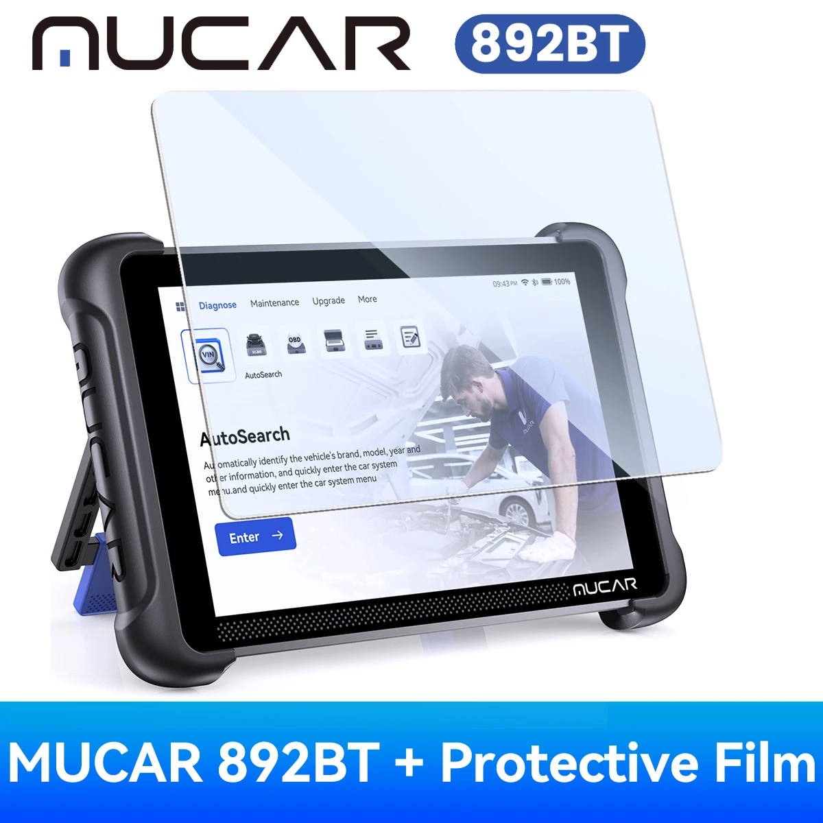 Lifetime Free Update MUCAR 892BT OBD2 Diagnostic Tool All System Diagnosis ECU Coding Bi-directional Scanner CANFD DOIP 34 Reset