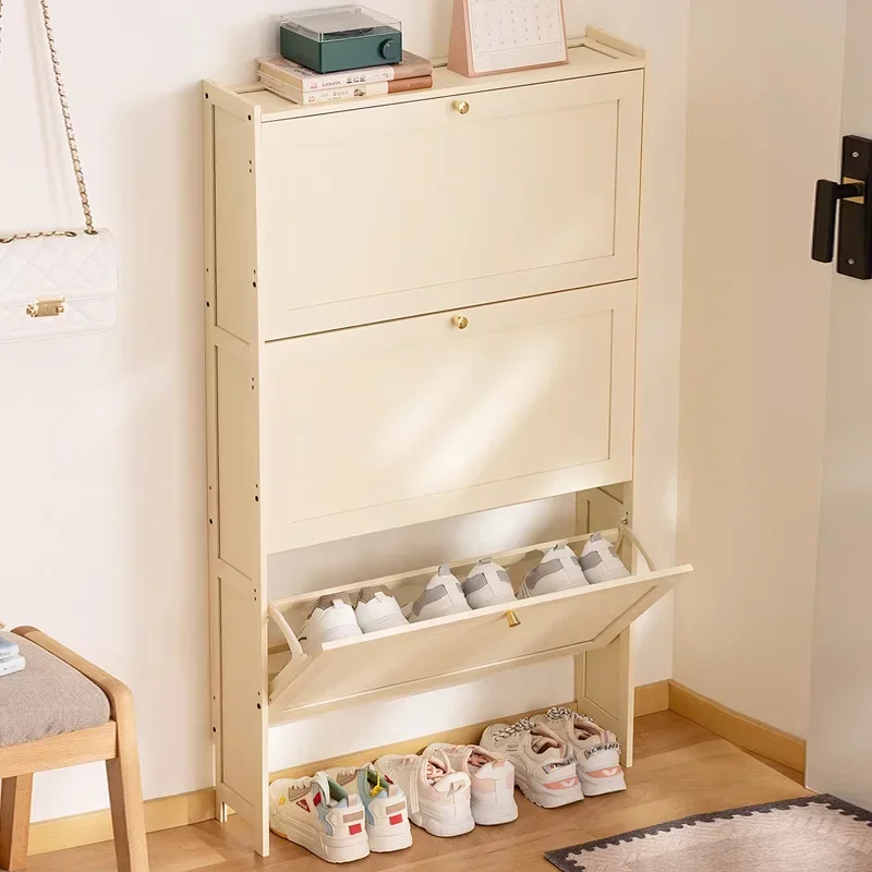 Ultra-thin shoe cabinet 17cm household door economical simple modern storage cabinet narrow large capacity tipping bucket
