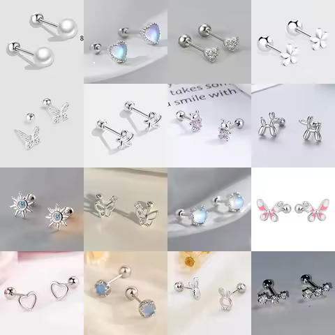 한국어 패션 중공 나비 스크류 백 스터드 귀걸이 여성을위한 성격 기질 귀 피어싱 쥬얼리 선물 2024