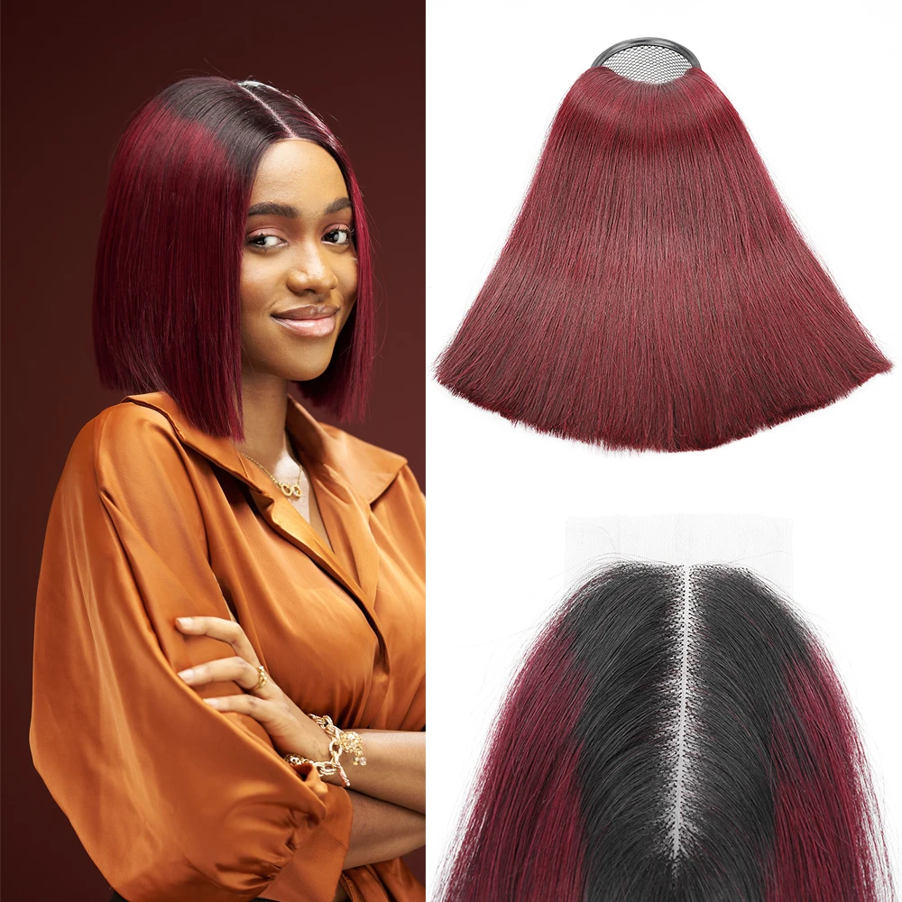 Bone Straight Vietnam Raw Human Hair 3 Bundles with Closure 12a Super Double Drawn Bundles 2x6 Lace Kim K Brown OT1B99j Burgundy