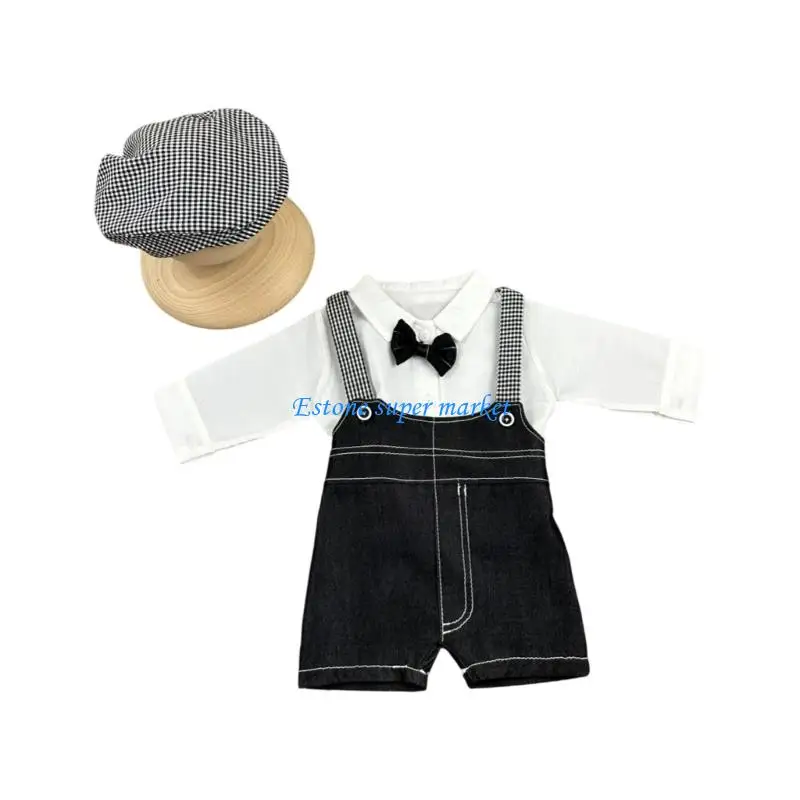 090B Baby Photo Clothes Hat and Shirt Pants Outfit Newborn Toddler Photography Props Costume Clothing for Infant