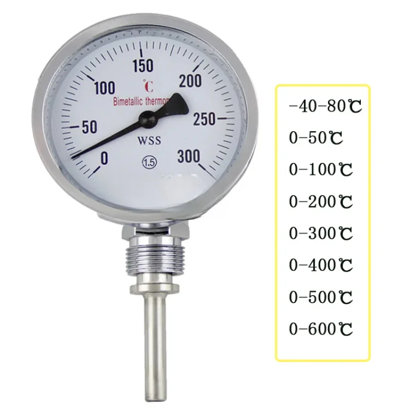 

Bimetal , Wss-411 Stainless Steel Industrial , Boiler Disc Thermometer, Radial.