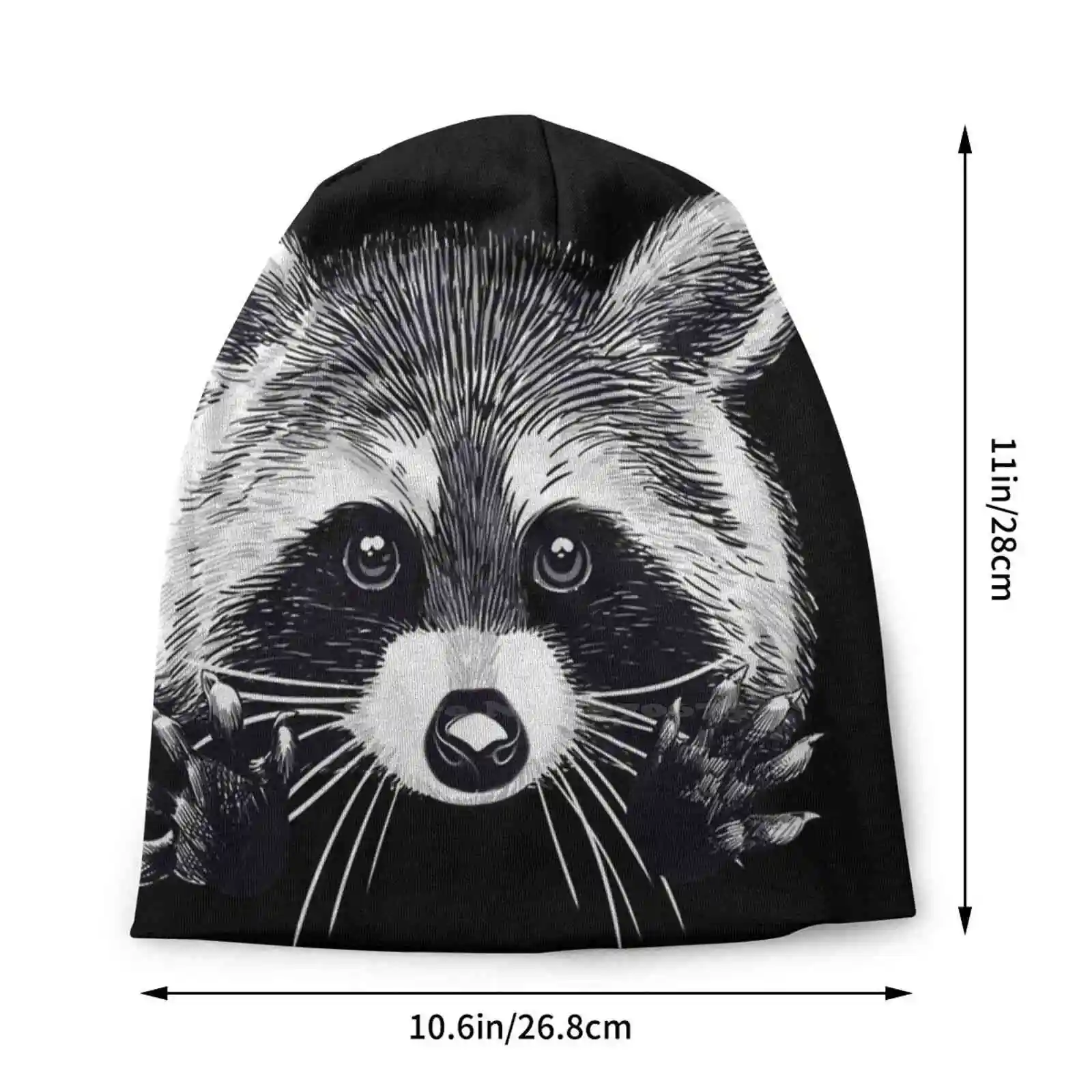 Digital Illustration Of A Little Raccoon Buddy. Knitted Hat Warm Beanie Outdoor Caps Raccoon Baby Adorable Raccoon Raccoon Face