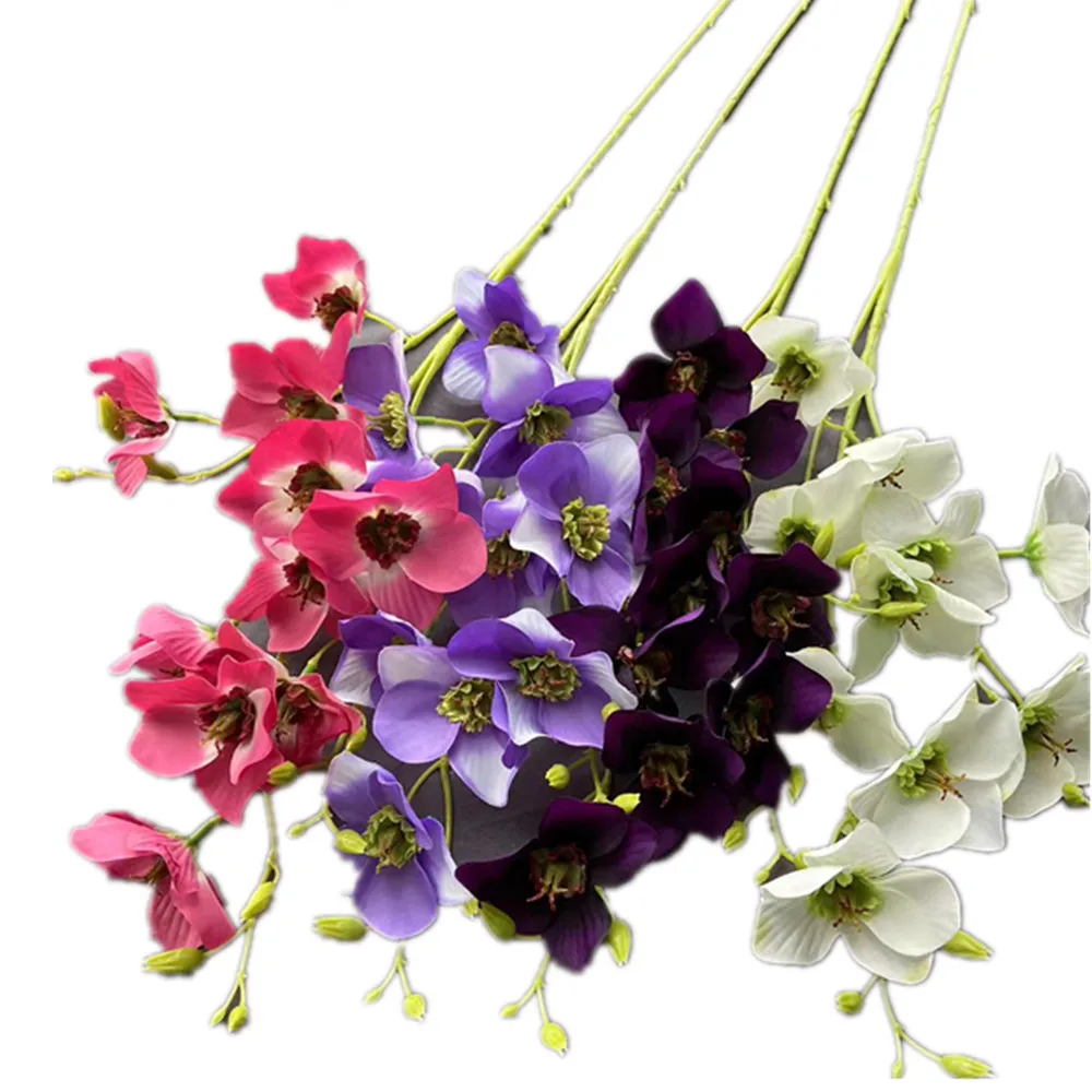 6pcs Artificial Passion Flower Branch 82CM Long Wedding Arch Way Floral Decoration 10 Heads Silk Clematis Flower