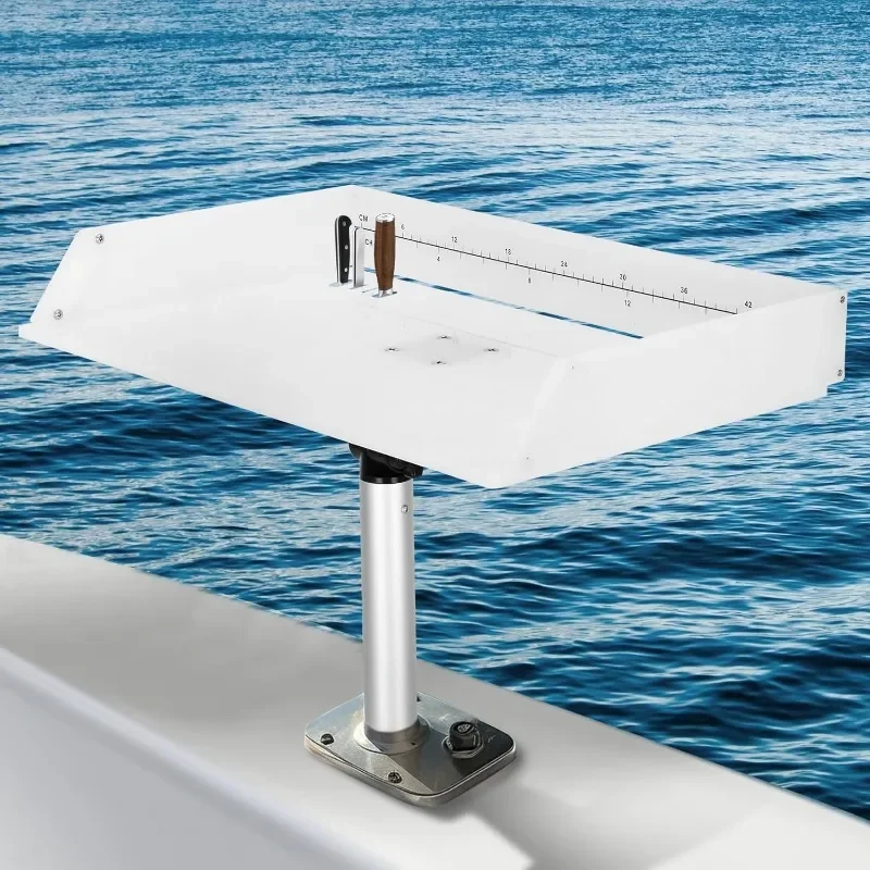 

Boat Cutting Board, Bait Board/Fillet Table with 360° Adjustable Rod Holder, Rod Holder Fishing FilletTable with Scale