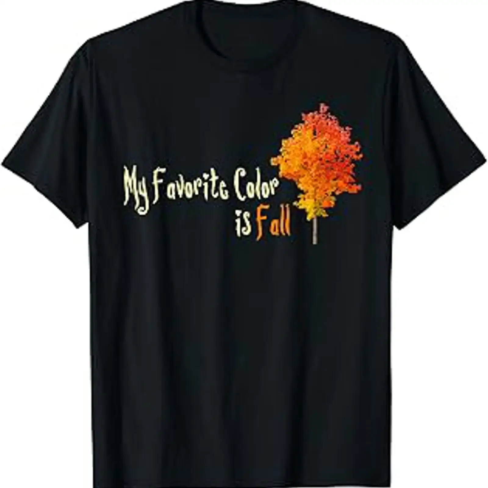 My Favorite Color is Fall Light Colors Value T Shirt vintage Washed graphic Top For Everyday Wear homme Comfortable Breathable