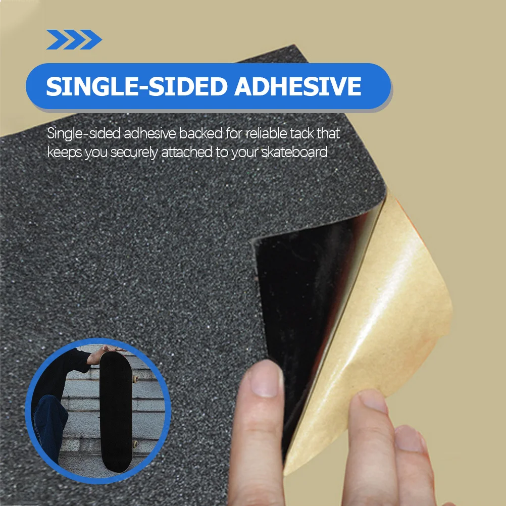 

5Pcs Skateboard Grip Tape Sheets Strong Adhesive Non-Slip Design Edge for Longboard Fingerboard Accessories