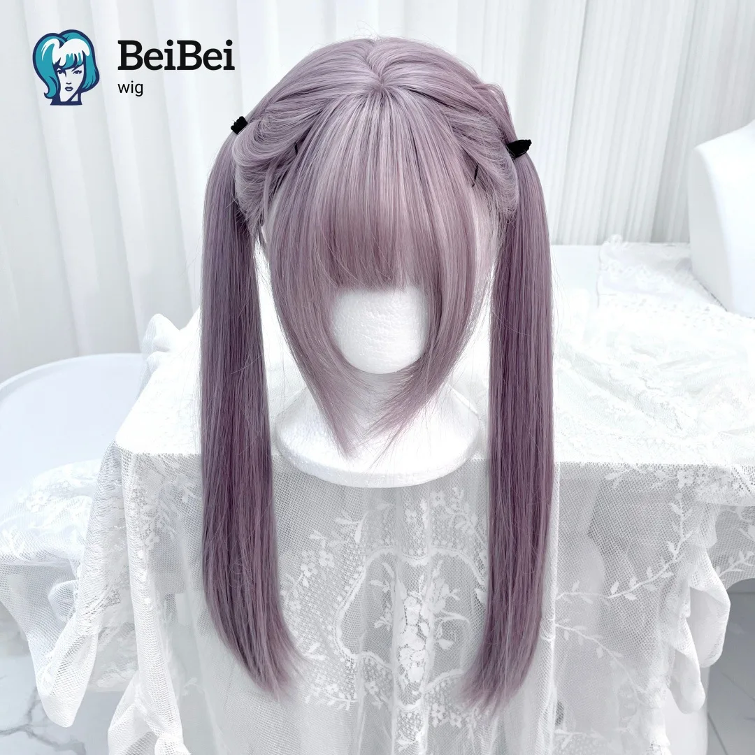 

Lavender Gray Bob Wig 22Inch Short Straight Bob with Bangs Synthetic Heat Resistant Wigs for Women Girls for Party Cosplay Use
