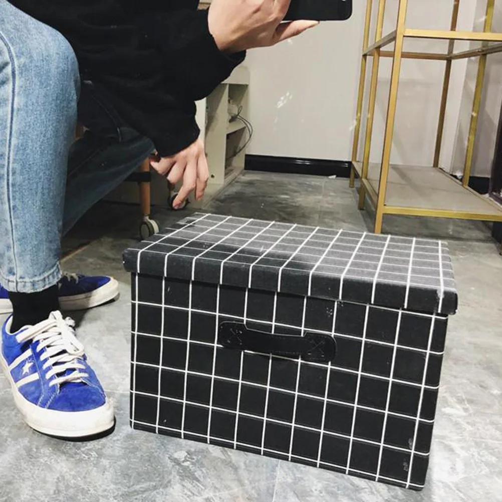 

Box Lid Clothes Shoes Container Nordic S Black High-Quality Material Versatile Design Household Storage Box