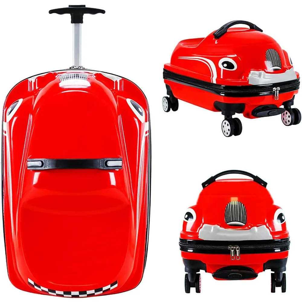 

20" Kid's Cartoon Ride-on Travel Suitcase Rolling Luggage with Spinner Wheels Carry Trolley Luggage Children's Ride Travel