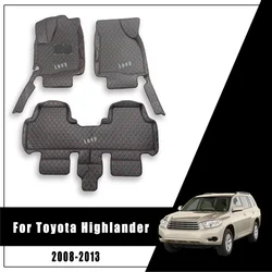 Car Floor Mat For Toyota Highlander Kluger 2013 2012 2011 2010 2009 2008 (5 seats) Carpets Auto Interior Foot Mat Accessories