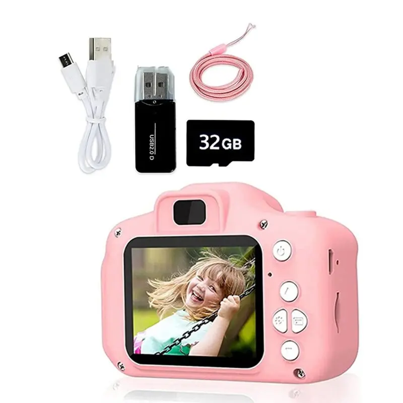 NEW-Children Camera Digital Camera 1080P Video Camera Educational For Kids Baby Birthday Gift With Free Gift For Girls