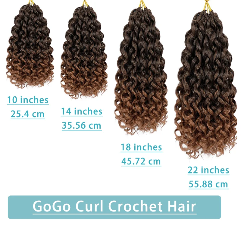 8 confezioni di capelli ricci all'uncinetto GoGo Curl Capelli all'uncinetto per le donne Treccia sintetica all'uncinetto bohémien Onda d'acqua Estensioni dei capelli all'uncinetto
