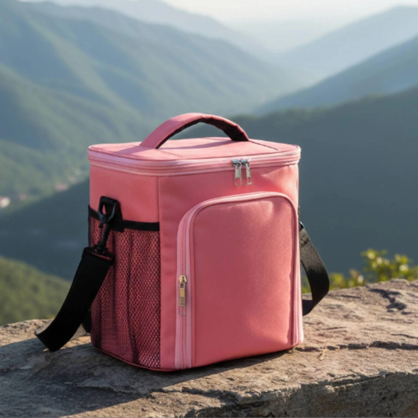 Lunch Bag with Dual Compartments Thermal Cooler Bag with Shoulder Strap Insulated Lunch Box Long-Lasting Lunchbox Cooler