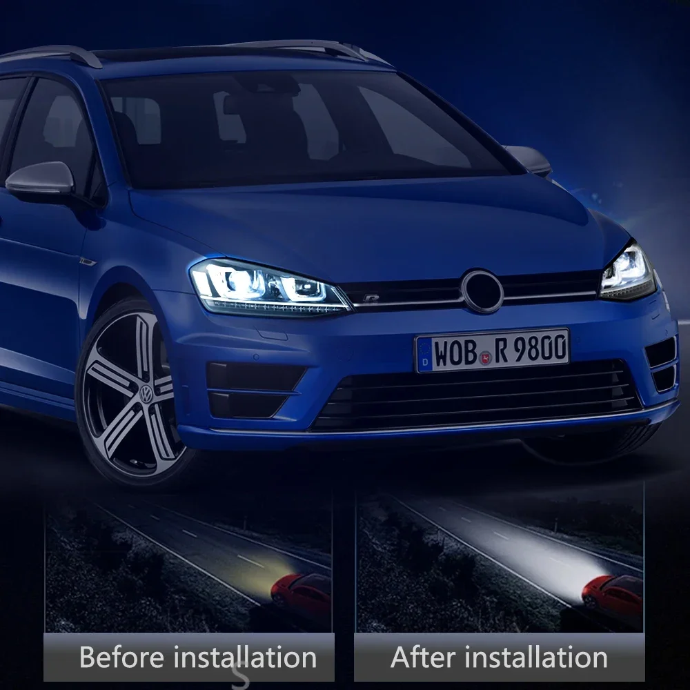 

Автомобильный передний фонарь для Golf 7 MK7 2013-2017, автоматическая светодиодная фара в сборе, обновленная линза проектора, дальний ближний свет, аксессуары