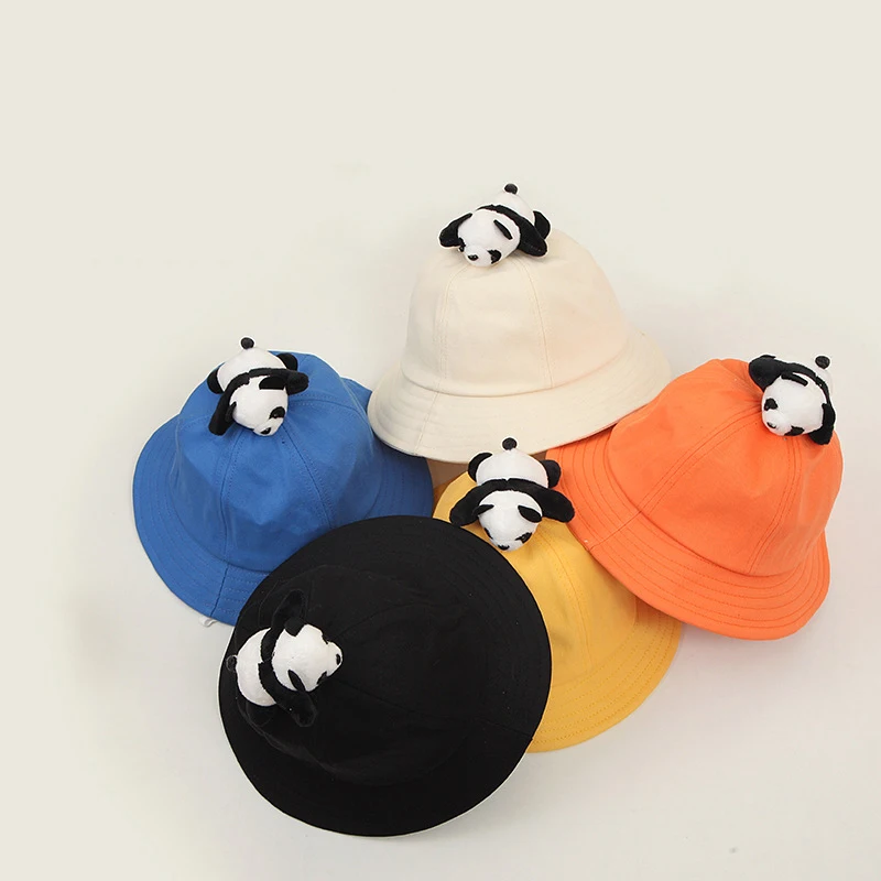 Spring Autumn Cartoon bear cotton Bucket Hat Fisherman Hat outdoor travel hat Sun Cap Hats for child boy and girl