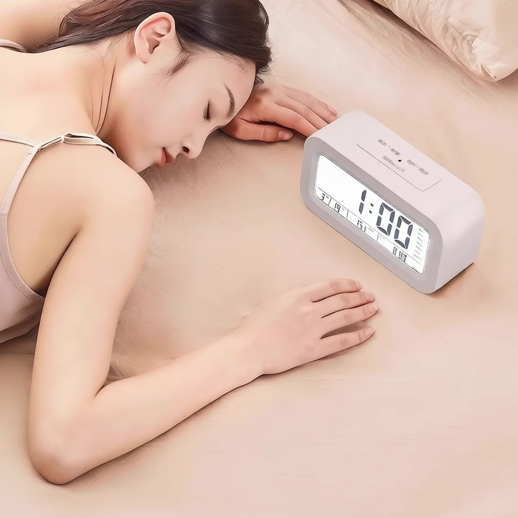 Kids Alarm Clock For School Students Battery Digital Clock Silent Tabletop Time Management Device Easy Operation